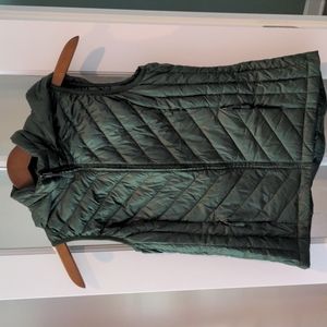 32 Degrees Heat Weatherproof Size M Green Zip-Up Hooded Quilted Vest
